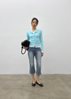 Byar See-through Round Knit Cardigan