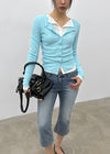 Chongnut Washed Denim Capri Pants