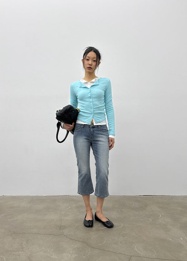 Chongnut Washed Denim Capri Pants