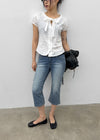 Chongnut Washed Denim Capri Pants