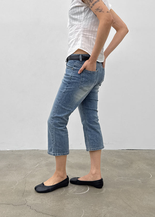 Chongnut Washed Denim Capri Pants