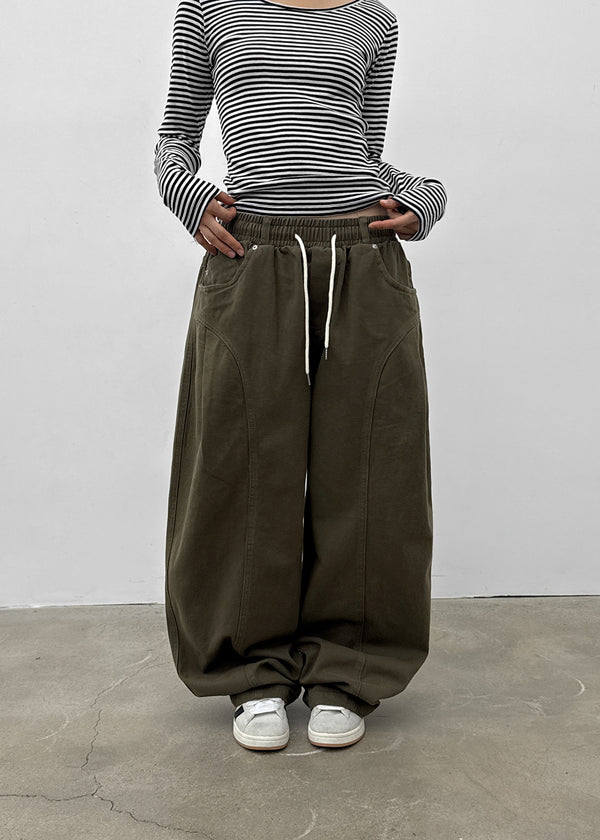 (UNISEX) Amune Cotton Wide Balloon Pants