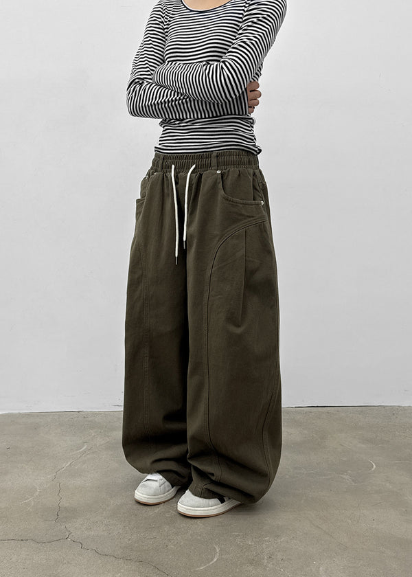 (UNISEX) Amune Cotton Wide Balloon Pants