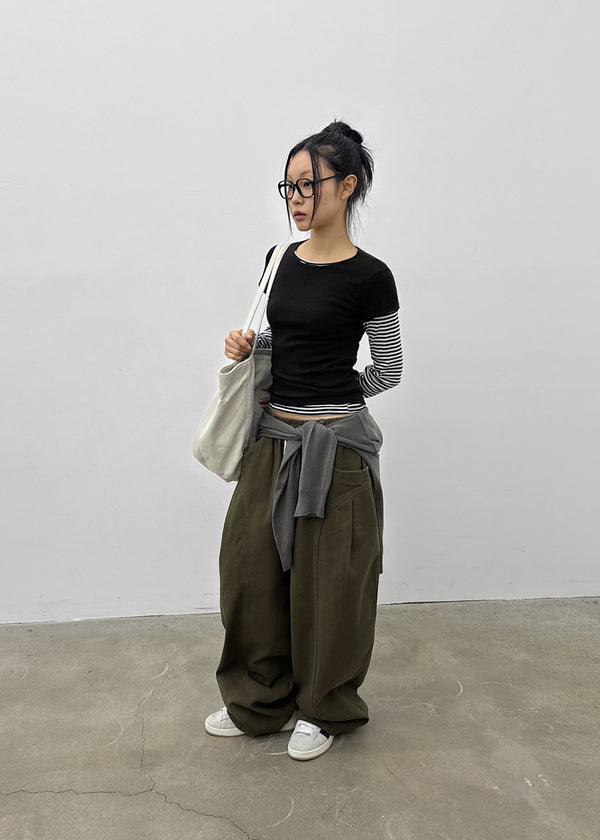 (UNISEX) Amune Cotton Wide Balloon Pants