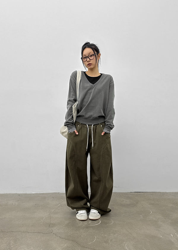 (UNISEX) Amune Cotton Wide Balloon Pants