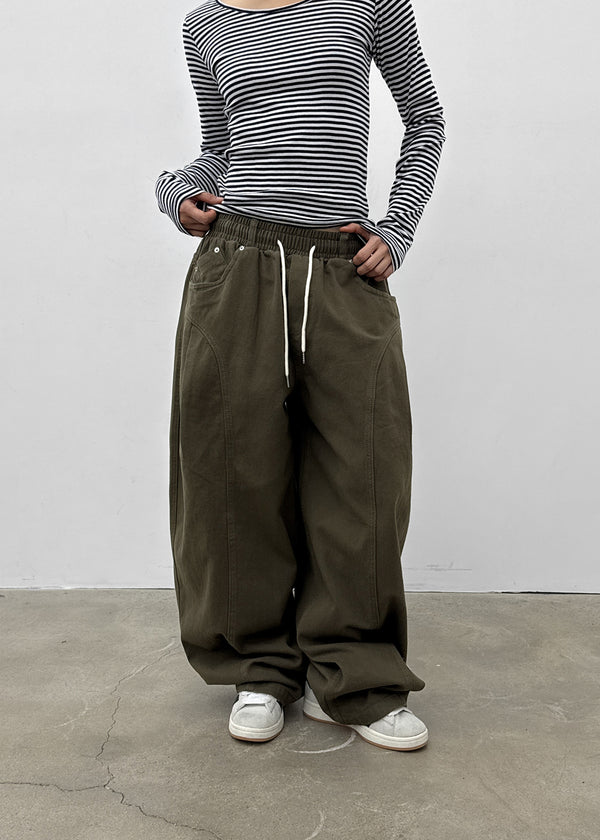 (UNISEX) Amune Cotton Wide Balloon Pants