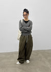 (UNISEX) Amune Cotton Wide Balloon Pants