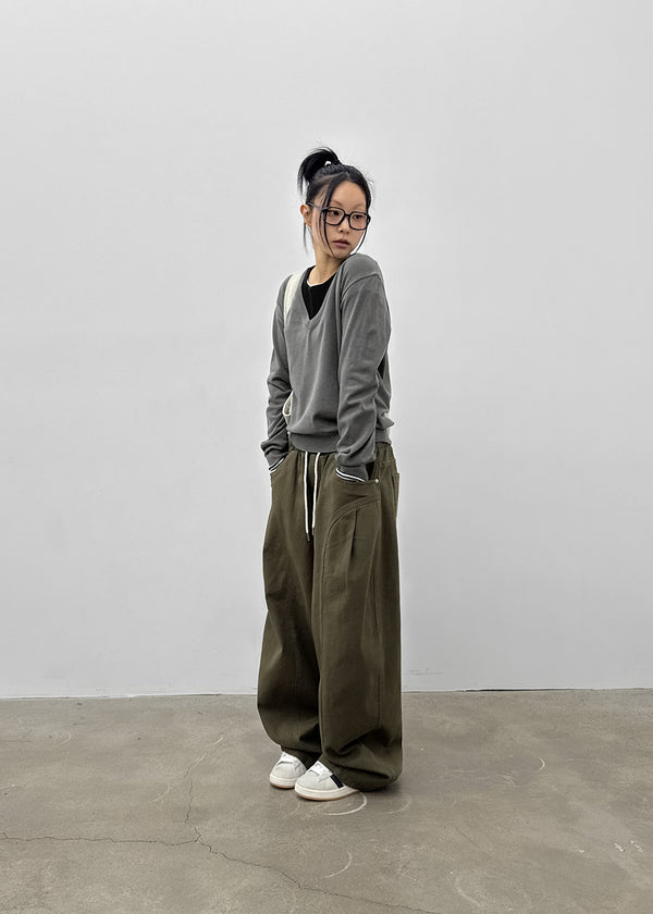 (UNISEX) Amune Cotton Wide Balloon Pants