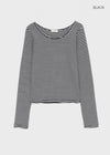 Luano Striped Round Neck Long Sleeve T-shirt