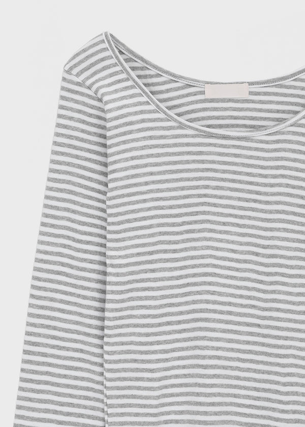 Luano Striped Round Neck Long Sleeve T-shirt