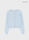 Pyobe Crop Color Block Round Knit Cardigan