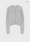 Pyobe Crop Color Block Round Knit Cardigan
