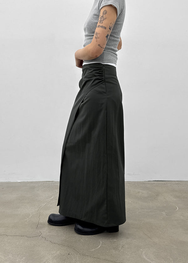 Moshipi Slit Shirring Long Skirt