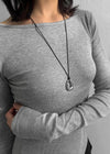 Looking Drop Silver Pendant Necklace