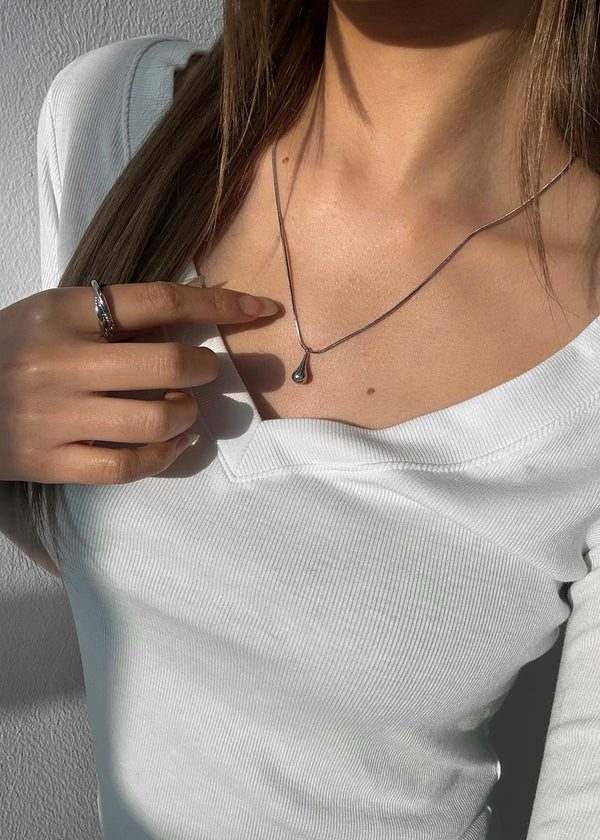 Geline Waterdrop Silver Necklace