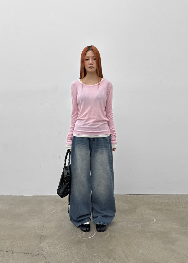 Coltoy Washed Wide Denim Pants