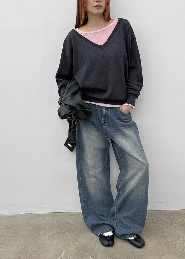 Cheto See-through Ribbed Tencel Long Sleeve Tee