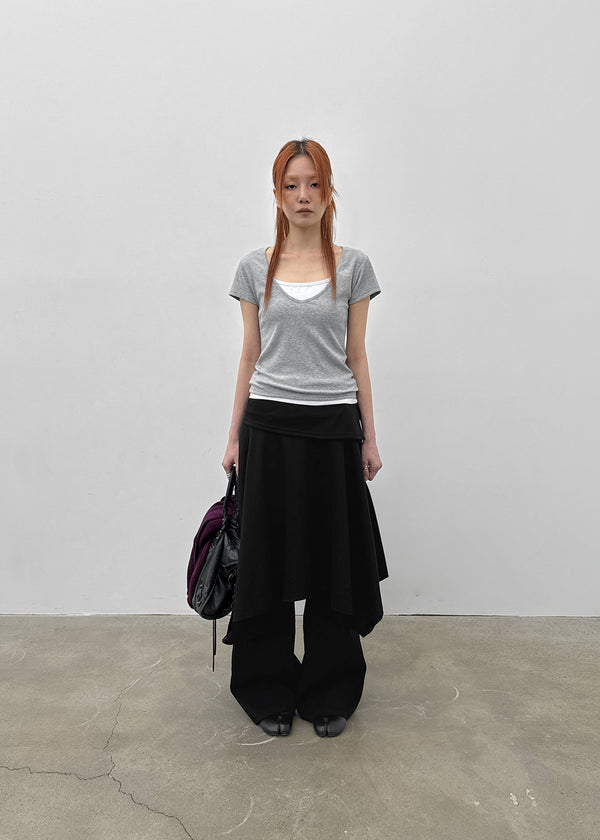 [MADE] Dutsbi Deep V-Neck Short Sleeve Top