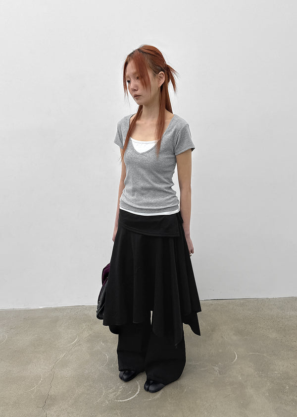 [MADE] Dutsbi Deep V-Neck Short Sleeve Top