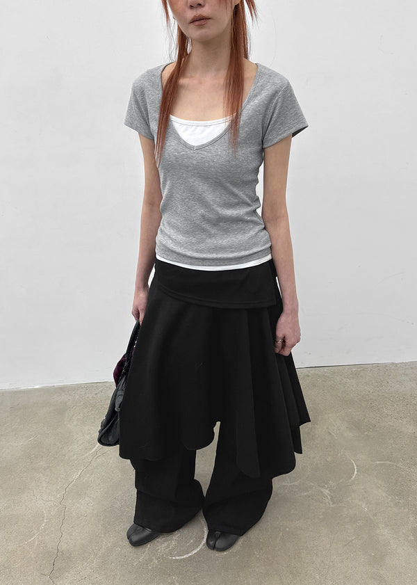 [MADE] Dutsbi Deep V-Neck Short Sleeve Top