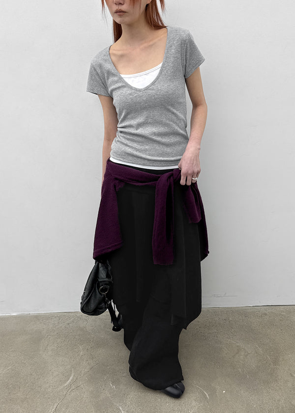 [MADE] Dutsbi Deep V-Neck Short Sleeve Top