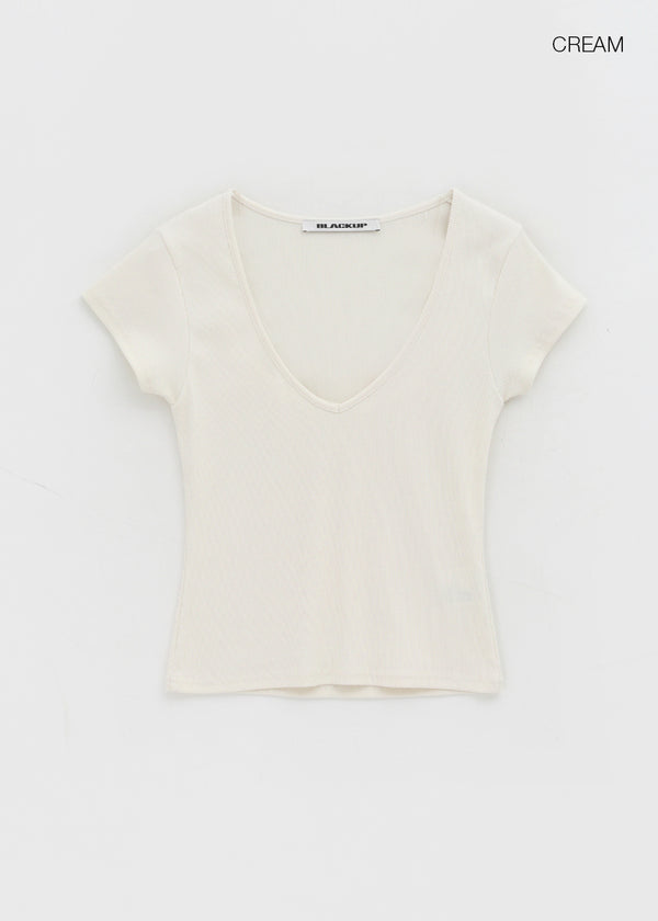 [MADE] Dutsbi Deep V-Neck Short Sleeve Top