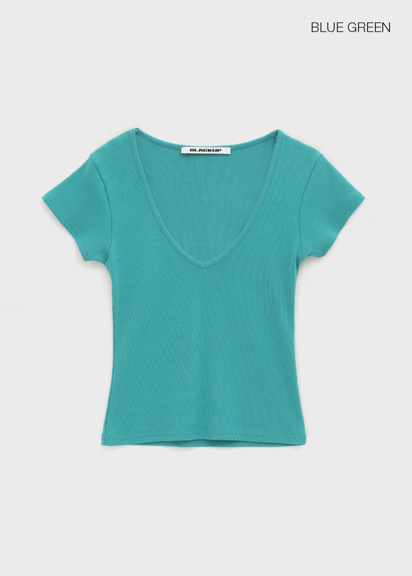 [MADE] Dutsbi Deep V-Neck Short Sleeve Top