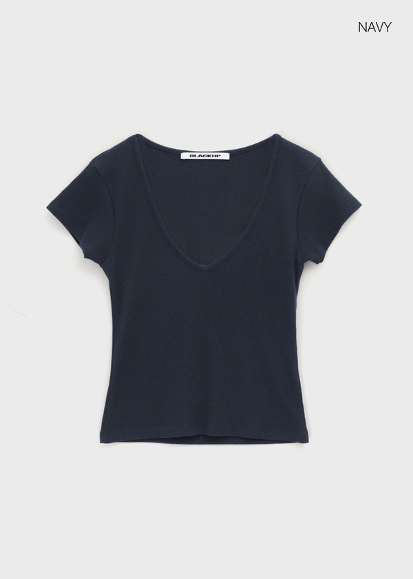[MADE] Dutsbi Deep V-Neck Short Sleeve Top