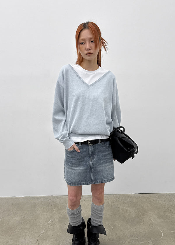 [MADE] Seir Sheer Linen V-Neck Knit