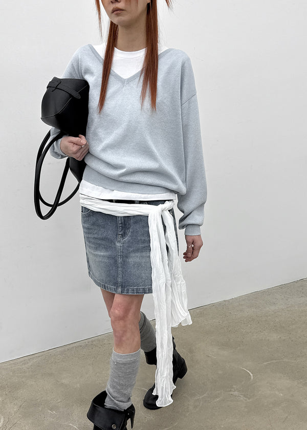 [MADE] Seir Sheer Linen V-Neck Knit