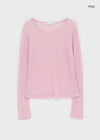 Cheto See-through Ribbed Tencel Long Sleeve Tee