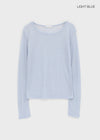 Cheto See-through Ribbed Tencel Long Sleeve Tee