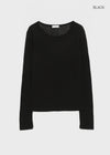 Cheto See-through Ribbed Tencel Long Sleeve Tee