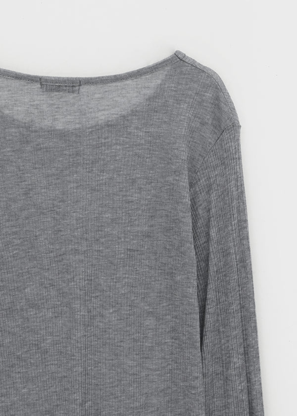 Cheto See-through Ribbed Tencel Long Sleeve Tee