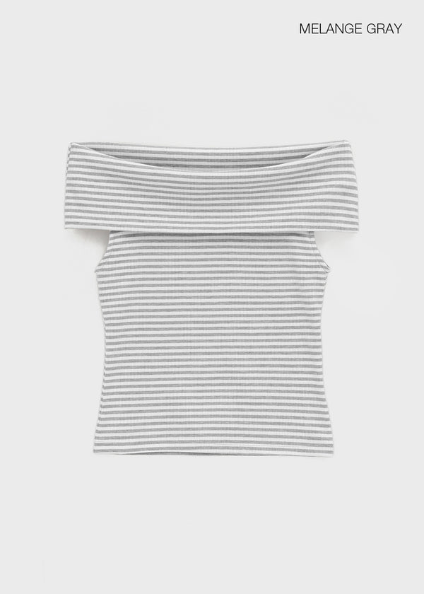 [MADE] Chiel Stripe Off-Shoulder Sleeveless Top (Set Available)