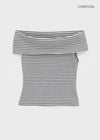 [MADE] Chiel Stripe Off-Shoulder Sleeveless Top (Set Available)