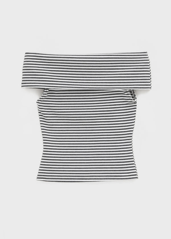[MADE] Chiel Stripe Off-Shoulder Sleeveless Top (Set Available)