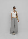 Chuman V-neck Lace Cap Sleeve Short-sleeve Tee