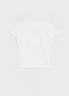Chuman V-neck Lace Cap Sleeve Short-sleeve Tee