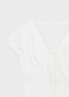 Chuman V-neck Lace Cap Sleeve Short-sleeve Tee