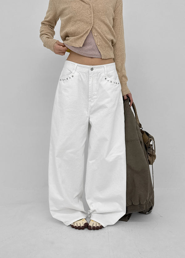 Torrit Eyelet Wide Cotton Pants