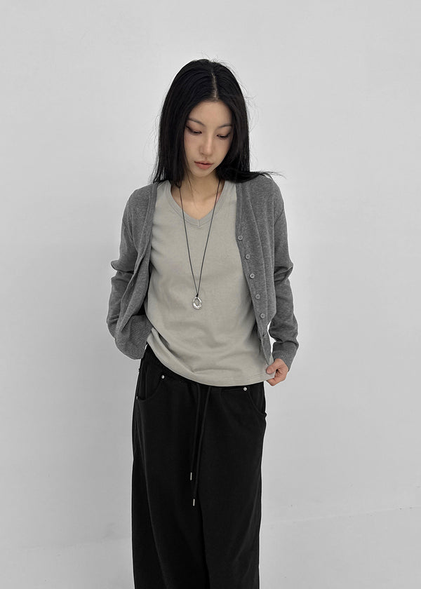 Longta V-neck Knit Cardigan