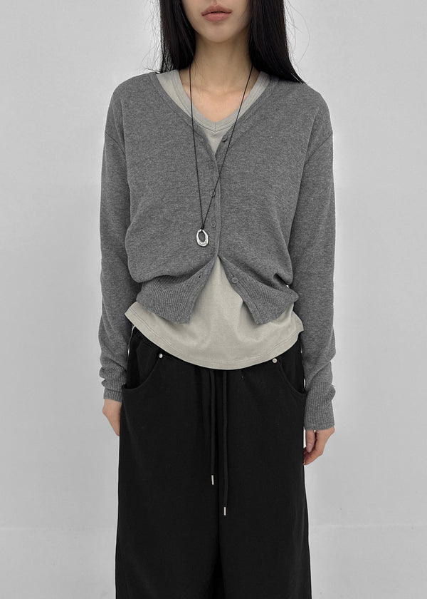 Longta V-neck Knit Cardigan