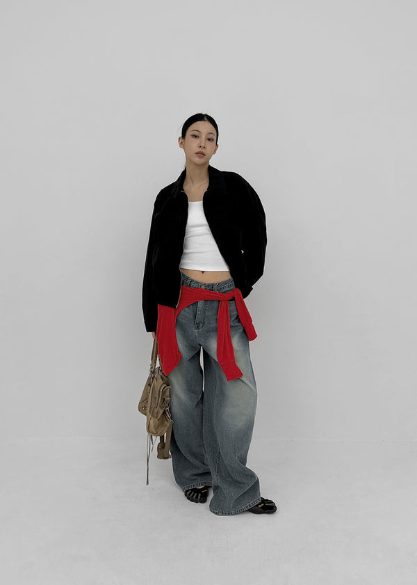 Dession Bijou Semi-balloon Wide Denim Pants