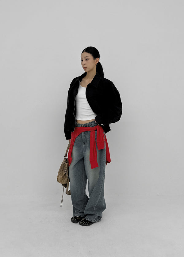 Dession Bijou Semi-balloon Wide Denim Pants