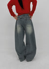 Dession Bijou Semi-balloon Wide Denim Pants
