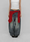 Dession Bijou Semi-balloon Wide Denim Pants