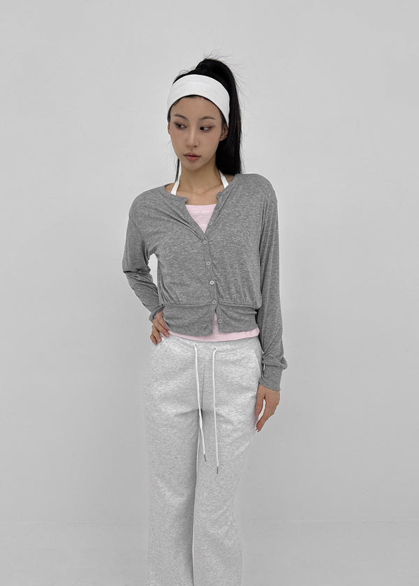 Naring See-through Round Neck Cardigan