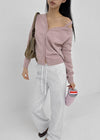 Ratmiss One-shoulder Knit Cardigan