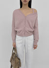 Ratmiss One-shoulder Knit Cardigan